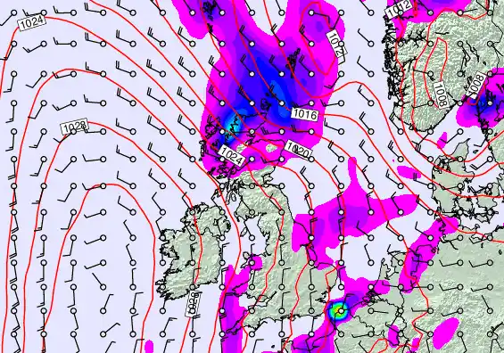 United Kingdom forecast chart for Monday, September 22nd, 2025 at 12:00 PM