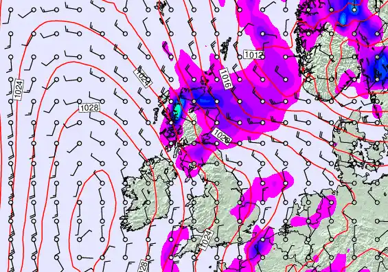 United Kingdom forecast chart for Monday, September 22nd, 2025 at 6:00 PM