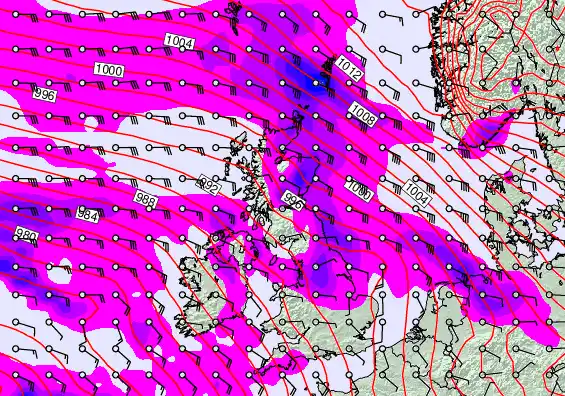 United Kingdom forecast chart for Wednesday, February 4th, 2026 at 6:00 AM