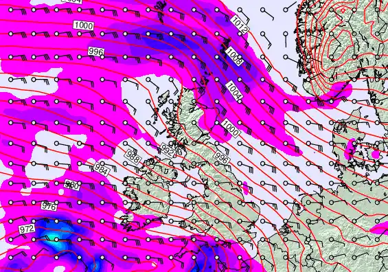 United Kingdom forecast chart for Thursday, February 5th, 2026 at 12:00 AM