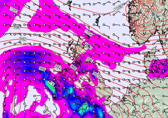 United Kingdom forecast chart for Friday, February 6th, 2026 at 12:00 AM