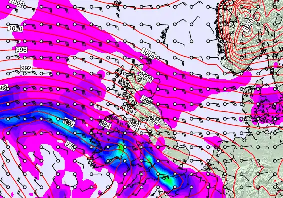 United Kingdom forecast chart for Friday, February 6th, 2026 at 6:00 AM