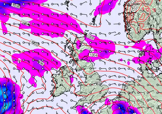 United Kingdom forecast chart for Tuesday, February 10th, 2026 at 12:00 AM