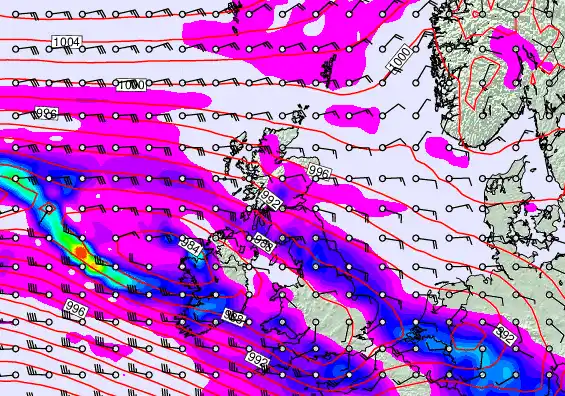 United Kingdom forecast chart for Wednesday, February 11th, 2026 at 12:00 PM