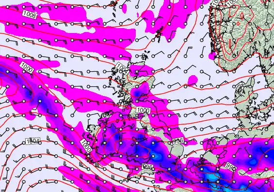 United Kingdom forecast chart for Thursday, February 12th, 2026 at 12:00 AM
