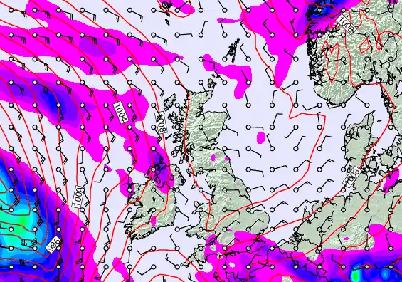 United Kingdom forecast chart for Thursday, February 12th, 2026 at 12:00 PM