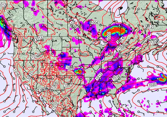 USA forecast chart for Tuesday, June 17th, 2025 at 6:00 PM
