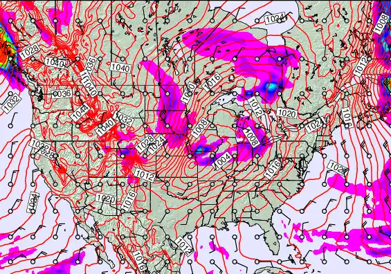 USA forecast chart for Sunday, December 28th, 2025 at 12:00 PM