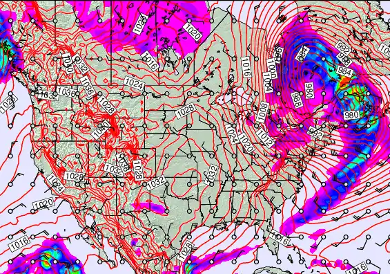 USA forecast chart for Tuesday, December 30th, 2025 at 6:00 AM