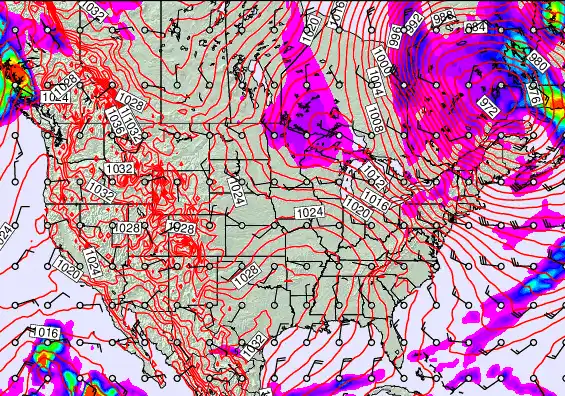USA forecast chart for Tuesday, December 30th, 2025 at 6:00 PM