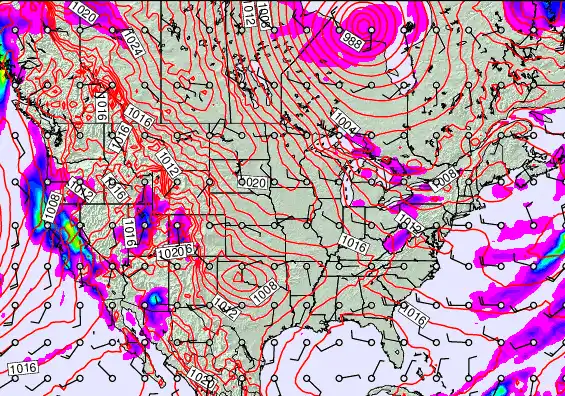 USA forecast chart for Friday, January 2nd, 2026 at 6:00 AM