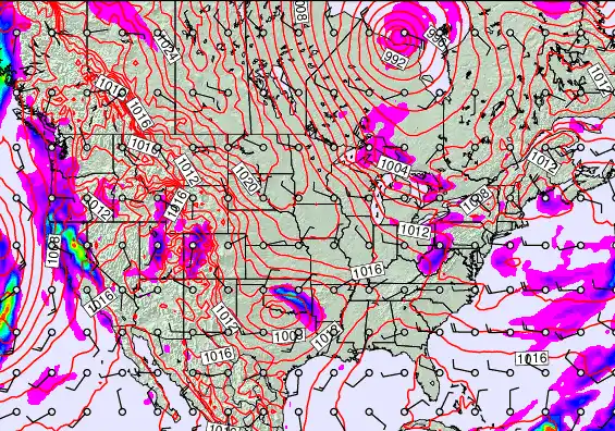 USA forecast chart for Friday, January 2nd, 2026 at 12:00 PM