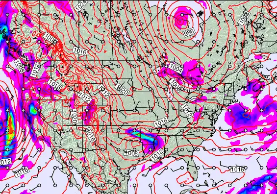 USA forecast chart for Friday, January 2nd, 2026 at 6:00 PM
