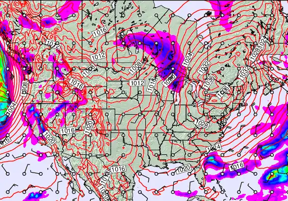 USA forecast chart for Monday, January 5th, 2026 at 6:00 AM