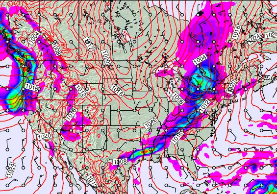 USA forecast chart for Wednesday, January 7th, 2026 at 12:00 AM