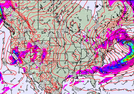 USA forecast chart for Thursday, February 12th, 2026 at 12:00 AM