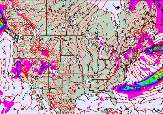USA forecast chart for Thursday, February 12th, 2026 at 6:00 AM