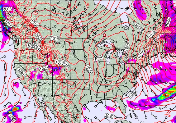 USA forecast chart for Thursday, February 12th, 2026 at 6:00 PM