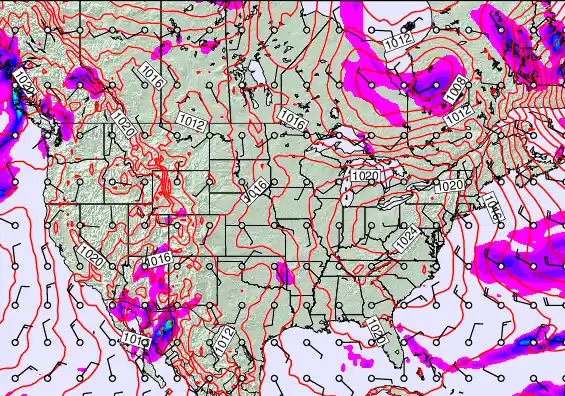 USA forecast chart for Friday, February 13th, 2026 at 6:00 PM
