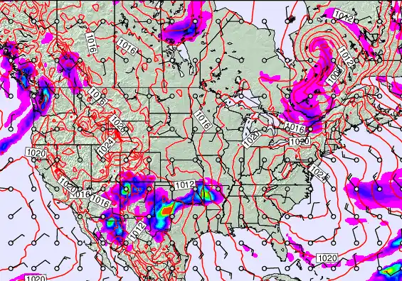 USA forecast chart for Saturday, February 14th, 2026 at 6:00 AM