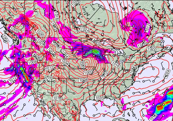 USA forecast chart for Wednesday, February 18th, 2026 at 12:00 AM