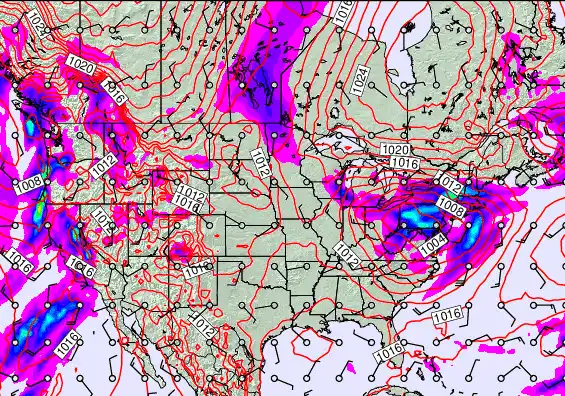 USA forecast chart for Thursday, February 19th, 2026 at 12:00 AM