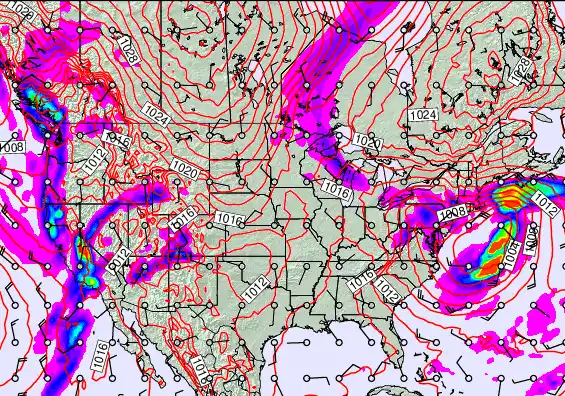 USA forecast chart for Thursday, February 19th, 2026 at 12:00 PM