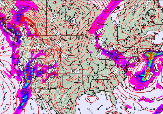 USA forecast chart for Thursday, February 19th, 2026 at 6:00 PM