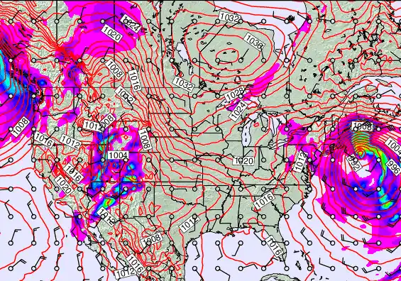 USA forecast chart for Friday, February 20th, 2026 at 6:00 AM