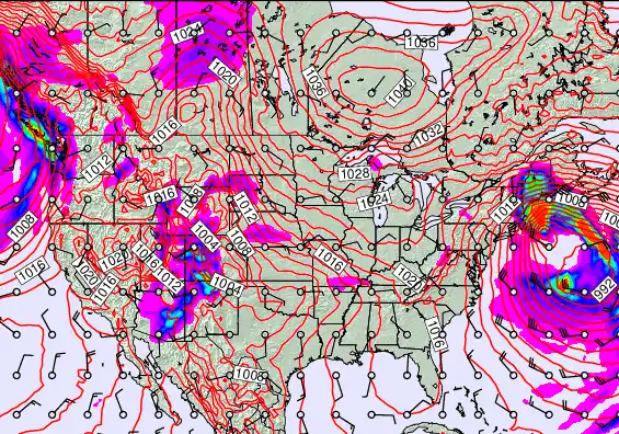 USA forecast chart for Friday, February 20th, 2026 at 12:00 PM