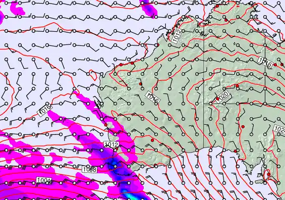 Western Australia forecast chart for Saturday, September 13th, 2025 at 6:00 AM