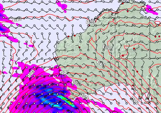 Western Australia forecast chart for Sunday, September 14th, 2025 at 12:00 AM