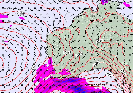 Western Australia forecast chart for Sunday, September 14th, 2025 at 6:00 PM