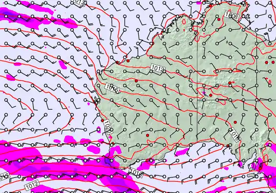 Western Australia forecast chart for Tuesday, September 16th, 2025 at 6:00 AM