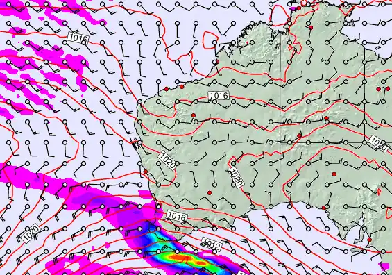 Western Australia forecast chart for Wednesday, September 17th, 2025 at 12:00 AM