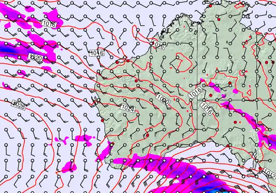 Western Australia forecast chart for Friday, September 19th, 2025 at 12:00 AM