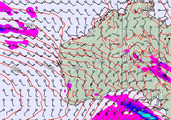 Western Australia forecast chart for Friday, September 19th, 2025 at 6:00 AM