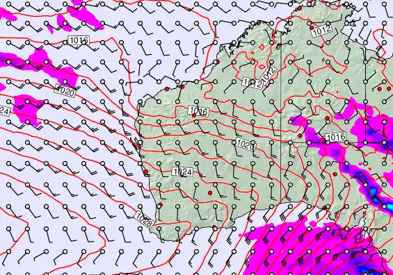 Western Australia forecast chart for Friday, September 19th, 2025 at 12:00 PM