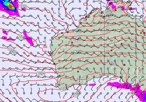 Western Australia forecast chart for Sunday, September 21st, 2025 at 6:00 AM
