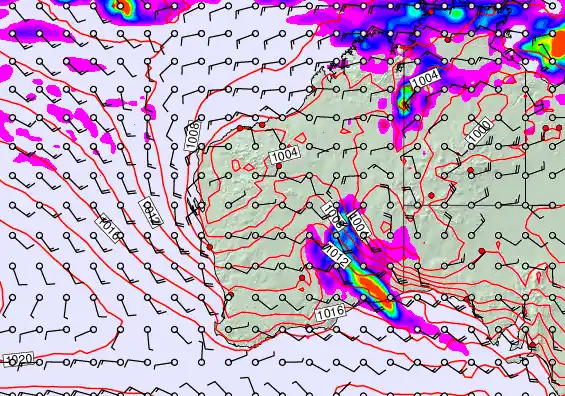Western Australia forecast chart for Wednesday, January 28th, 2026 at 6:00 AM