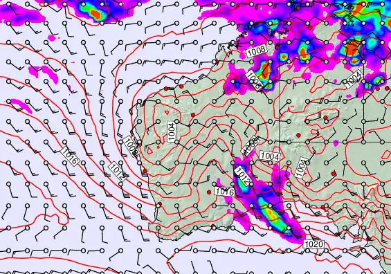 Western Australia forecast chart for Wednesday, January 28th, 2026 at 12:00 PM