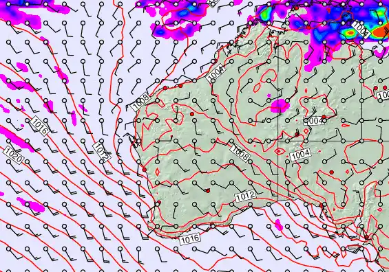 Western Australia forecast chart for Friday, January 30th, 2026 at 6:00 AM