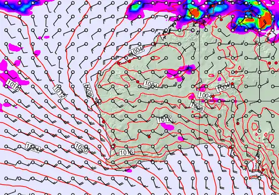 Western Australia forecast chart for Saturday, January 31st, 2026 at 6:00 AM