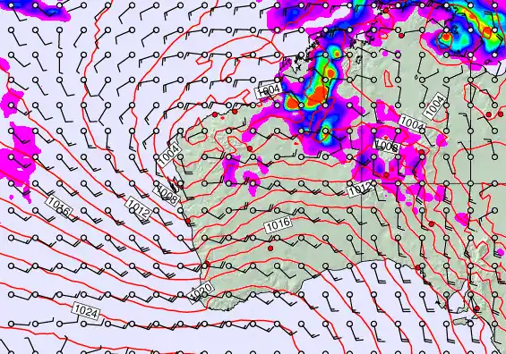 Western Australia forecast chart for Saturday, January 31st, 2026 at 6:00 PM