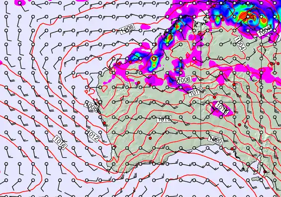 Western Australia forecast chart for Sunday, February 1st, 2026 at 12:00 PM