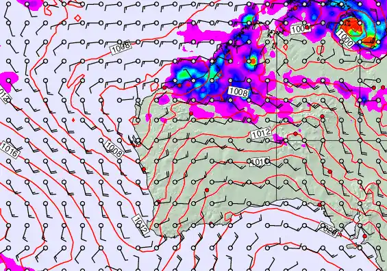 Western Australia forecast chart for Sunday, February 1st, 2026 at 6:00 PM
