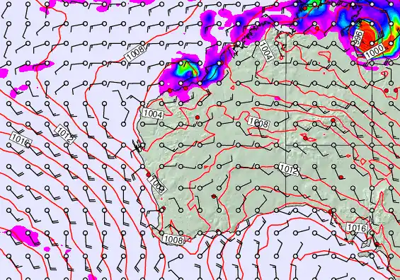 Western Australia forecast chart for Monday, February 2nd, 2026 at 6:00 AM