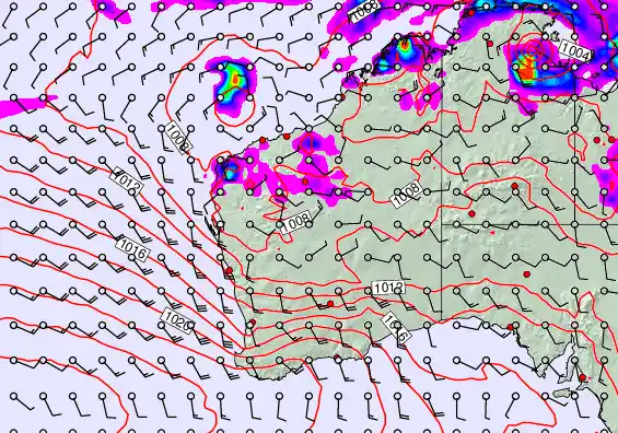 Western Australia forecast chart for Tuesday, February 3rd, 2026 at 12:00 PM