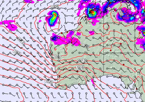 Western Australia forecast chart for Tuesday, February 3rd, 2026 at 6:00 PM