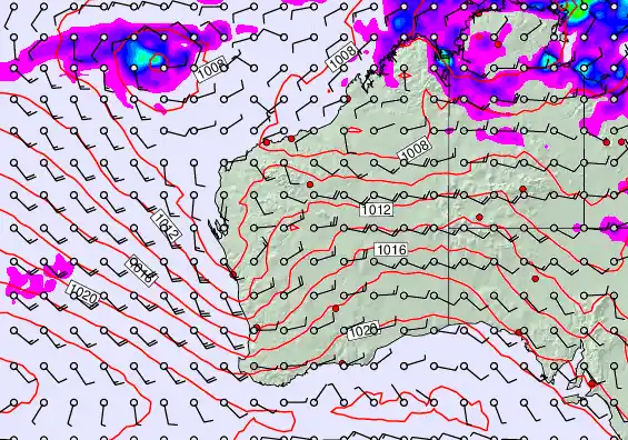 Western Australia forecast chart for Thursday, February 5th, 2026 at 12:00 AM